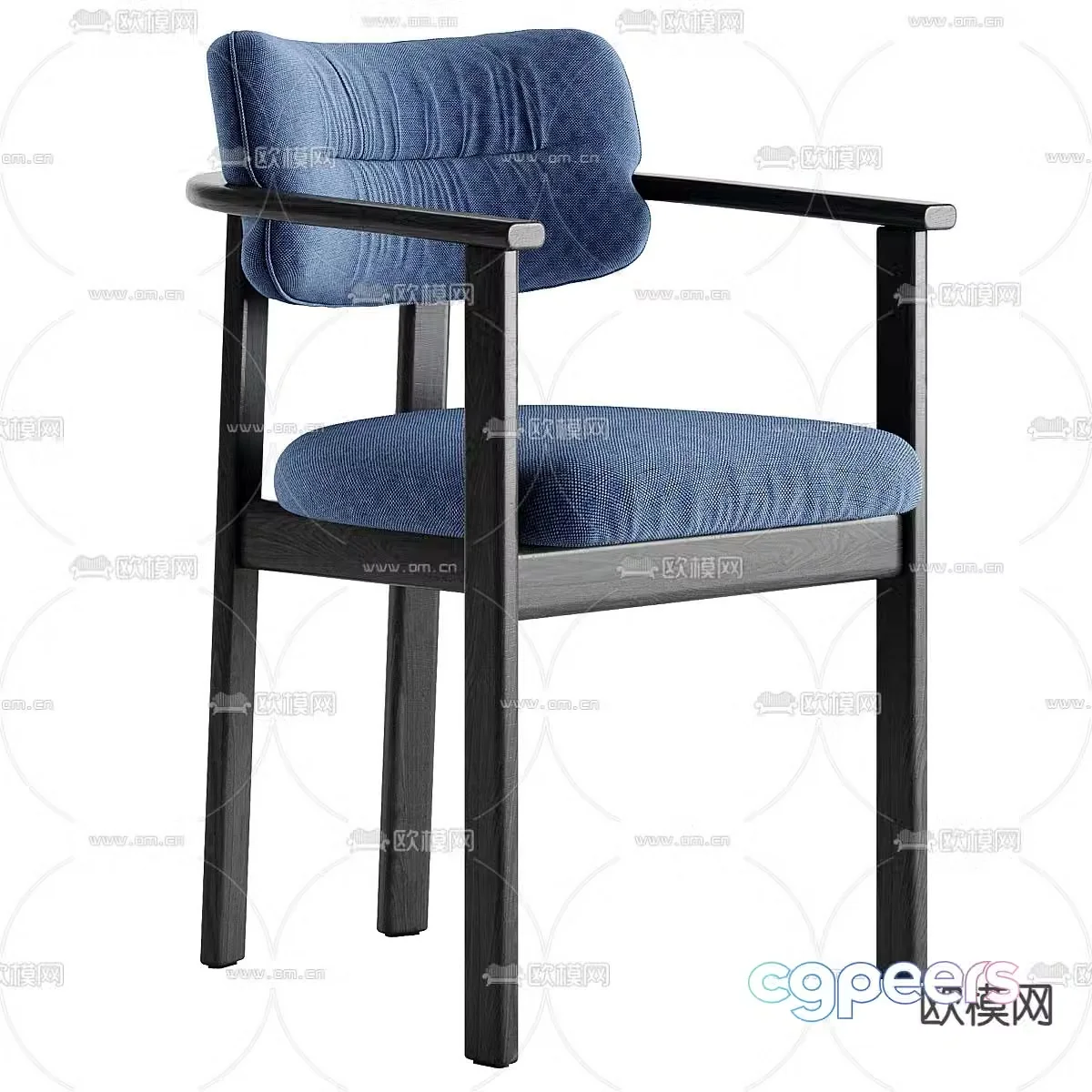 Simple single chair dining chair 3d model