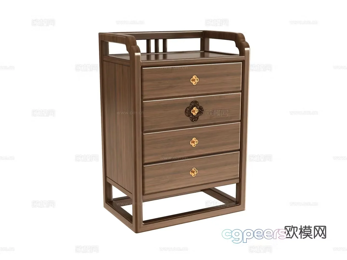 Chinese style chest of drawers 3d model