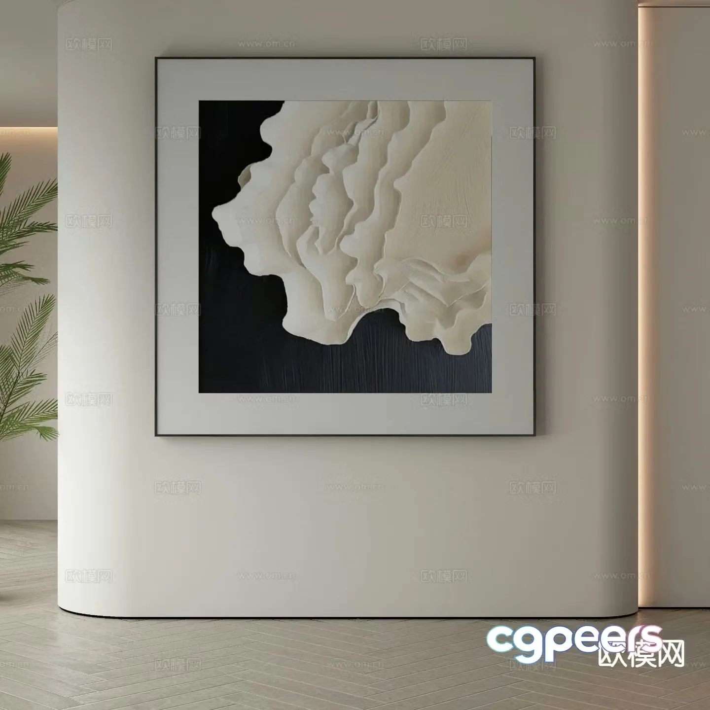 Modern art painting texture painting decorative painting 3d model