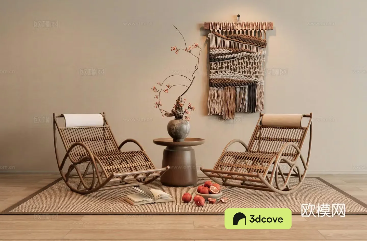 æ¤… æ¤… rocking chair 3D model