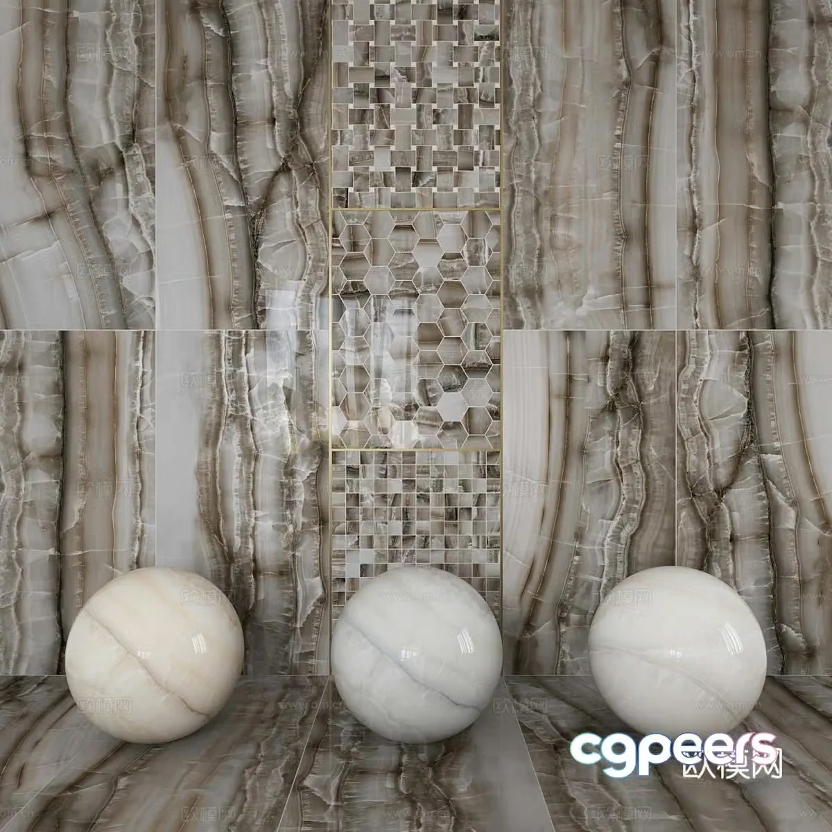 Rock slab marble PU stone 3d model