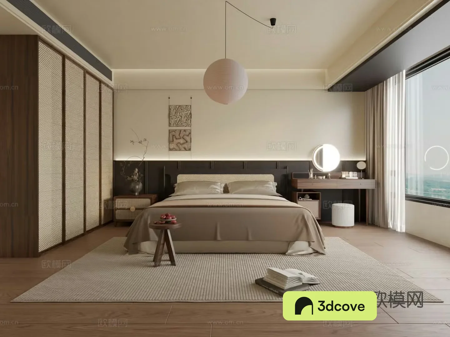 Wasabi retro style bedroom 3d model
