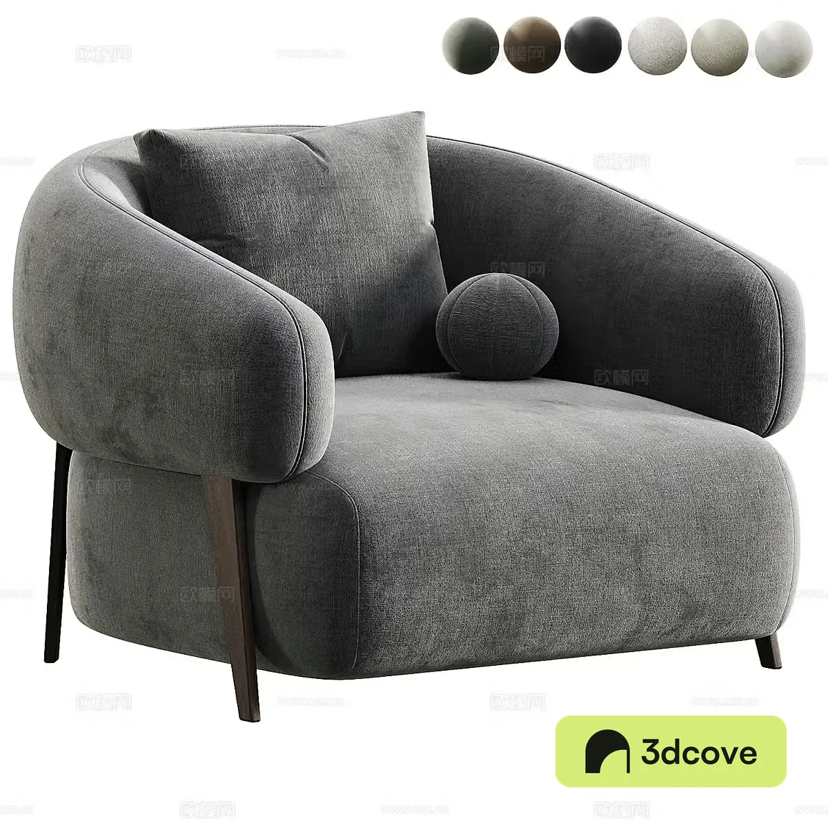 Modern Italian light luxury Fort armchair