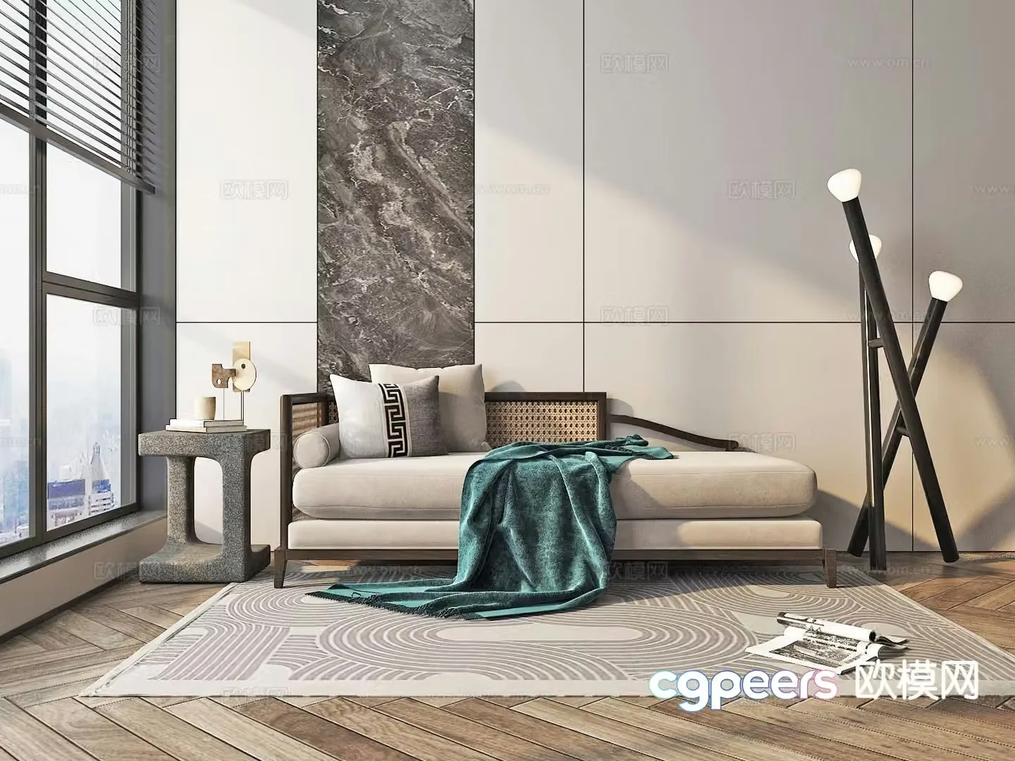 Medieval style chaise longue 3d model
