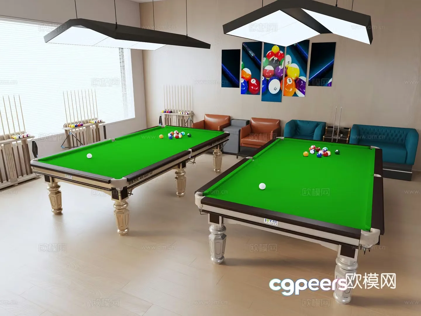 Billiards table Billiards hall Billiards hall 3d model