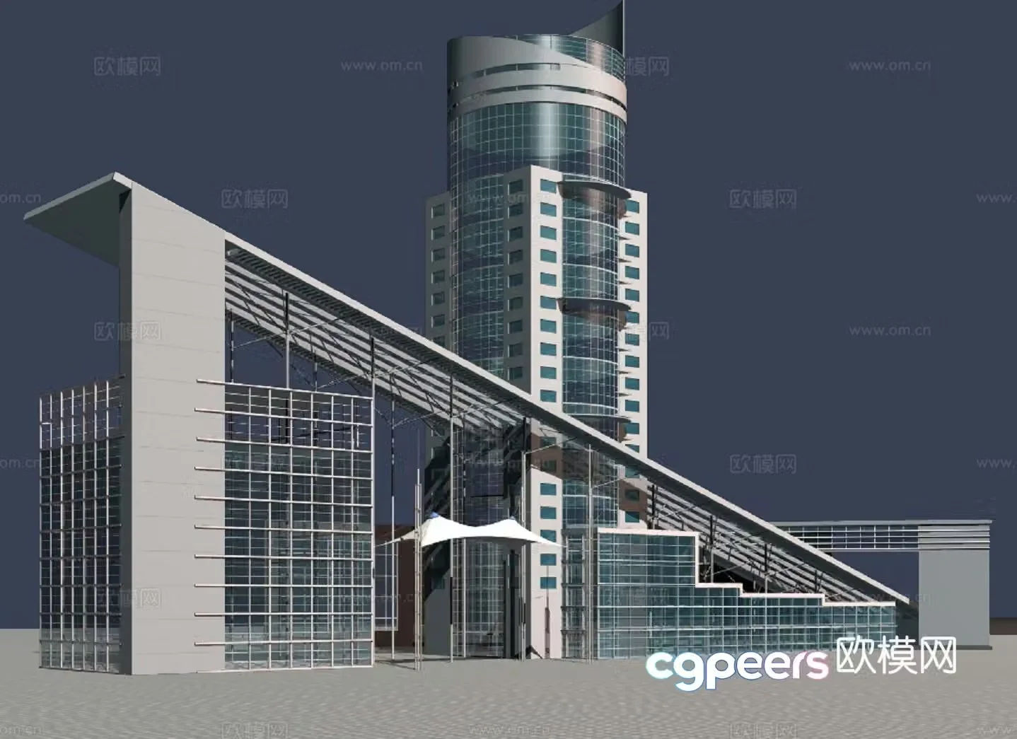 Office building exterior 3d model