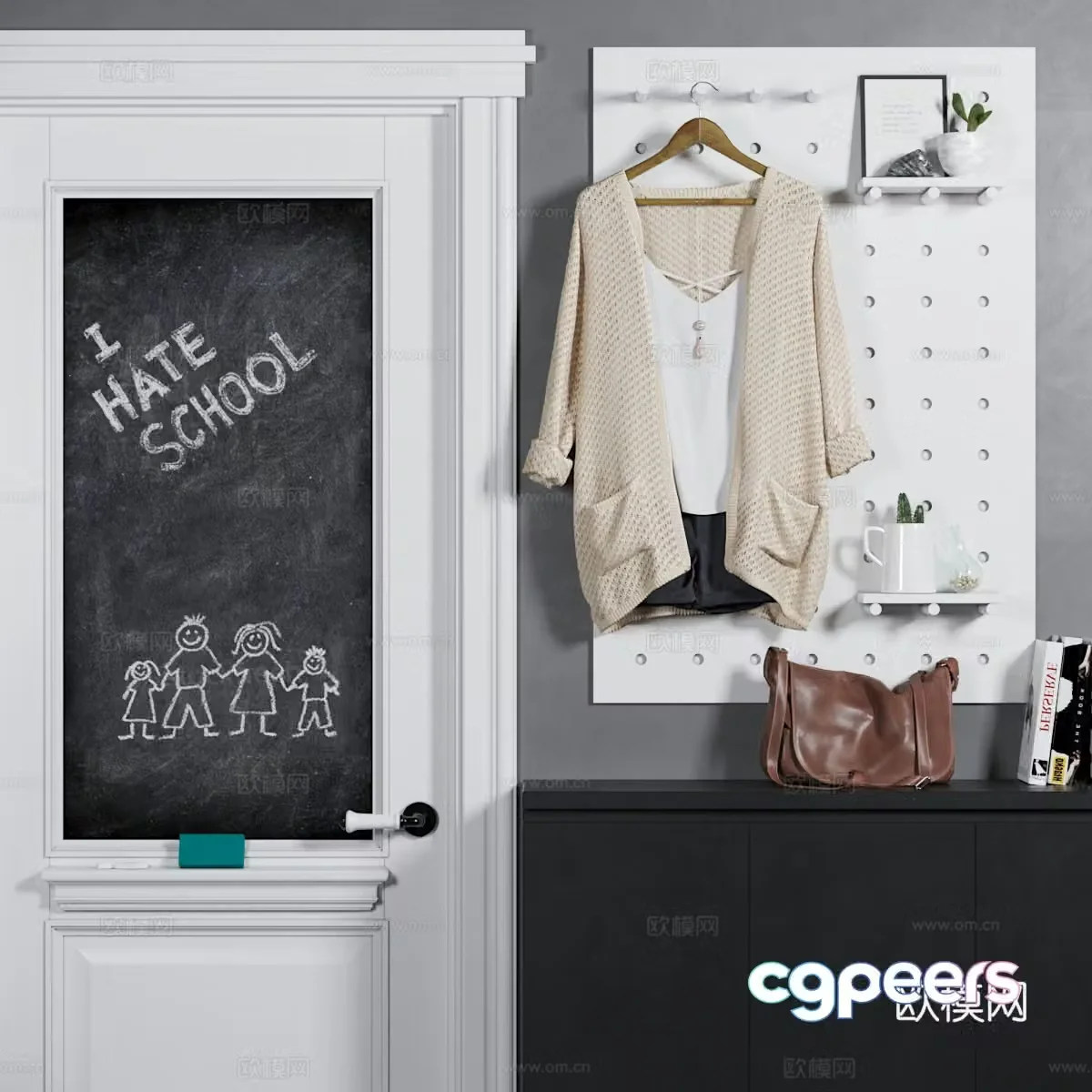 Nordic shoe cabinet 3d model