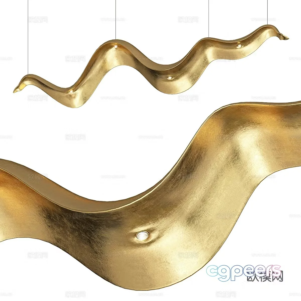 New Chinese light luxury AURA chandelier 3D model