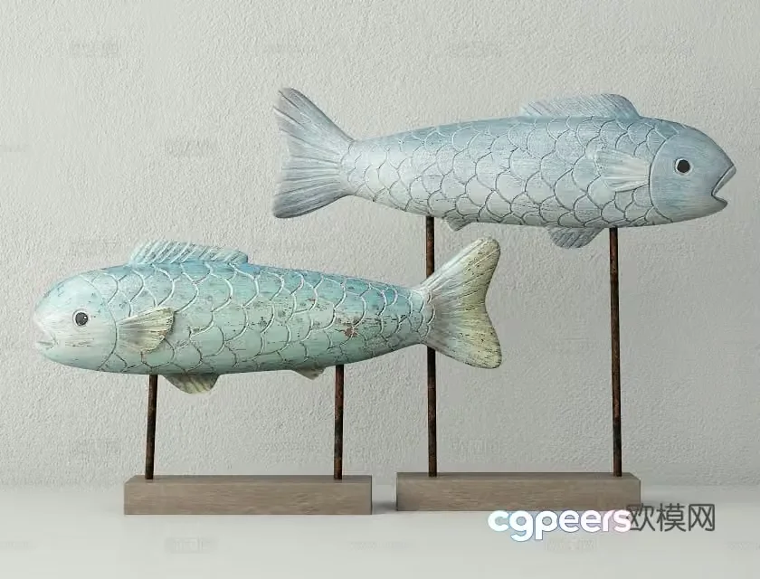 New Chinese style deep-sea fish ornament 3D model