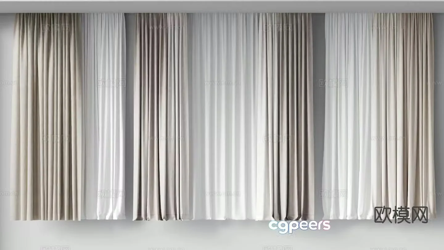 curtain gauze curtain plain curtain 3d model