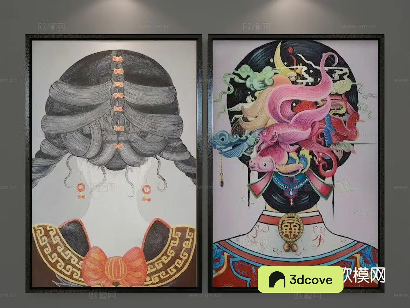 New Chinese style figure painting decorative figure