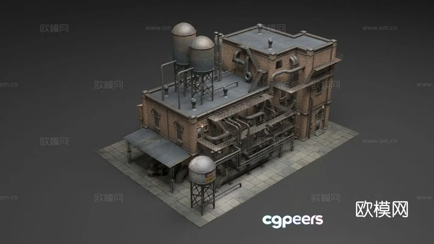 Old industrial building 3d model