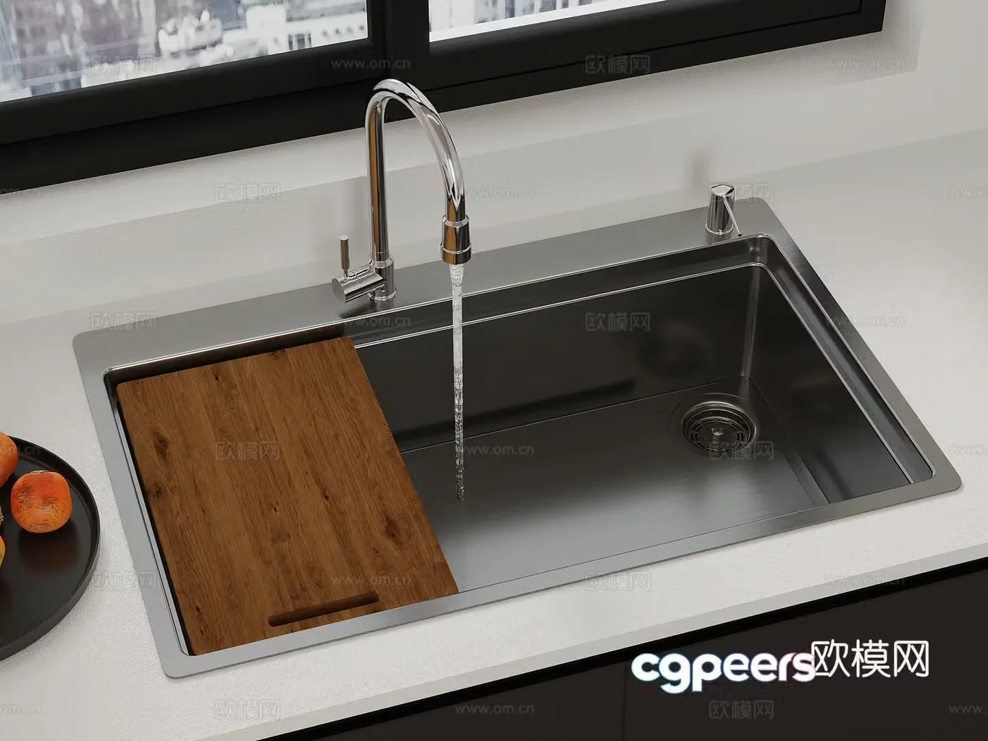 Sink Modern Washing Basin Sink Large Single Tank Water Basin 3D Model