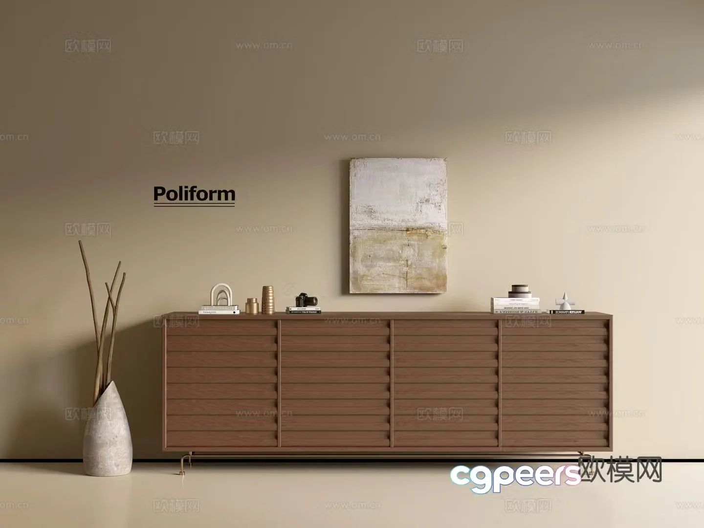 Modern wood grain cabinet ins wind minimalist wind cabinet whole cabinet sideboard balcony cabinet storage 3D model