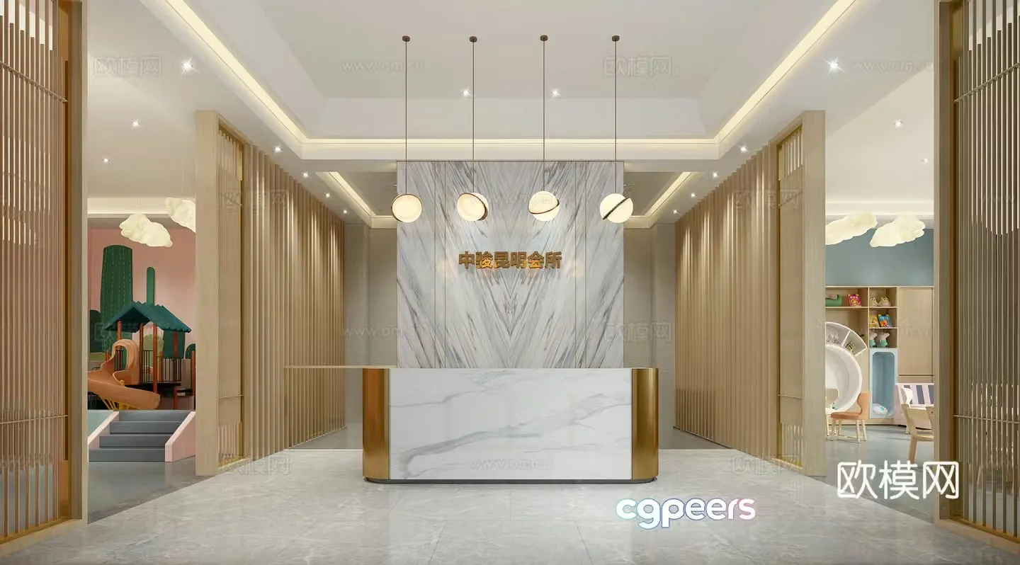 Modern club children’s area 3d model