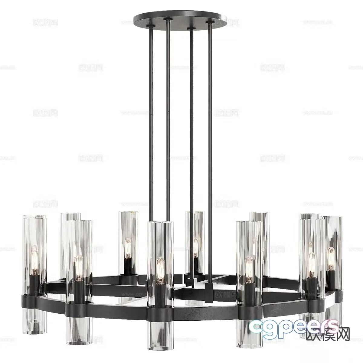 Light luxury chandelier hall chandelier 3d model