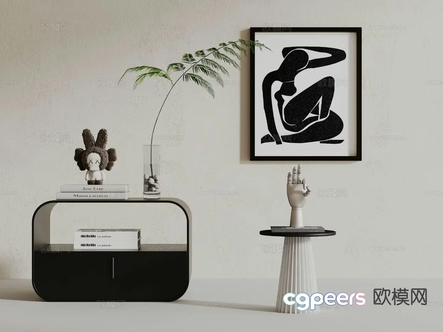Modern bedside table 3d model