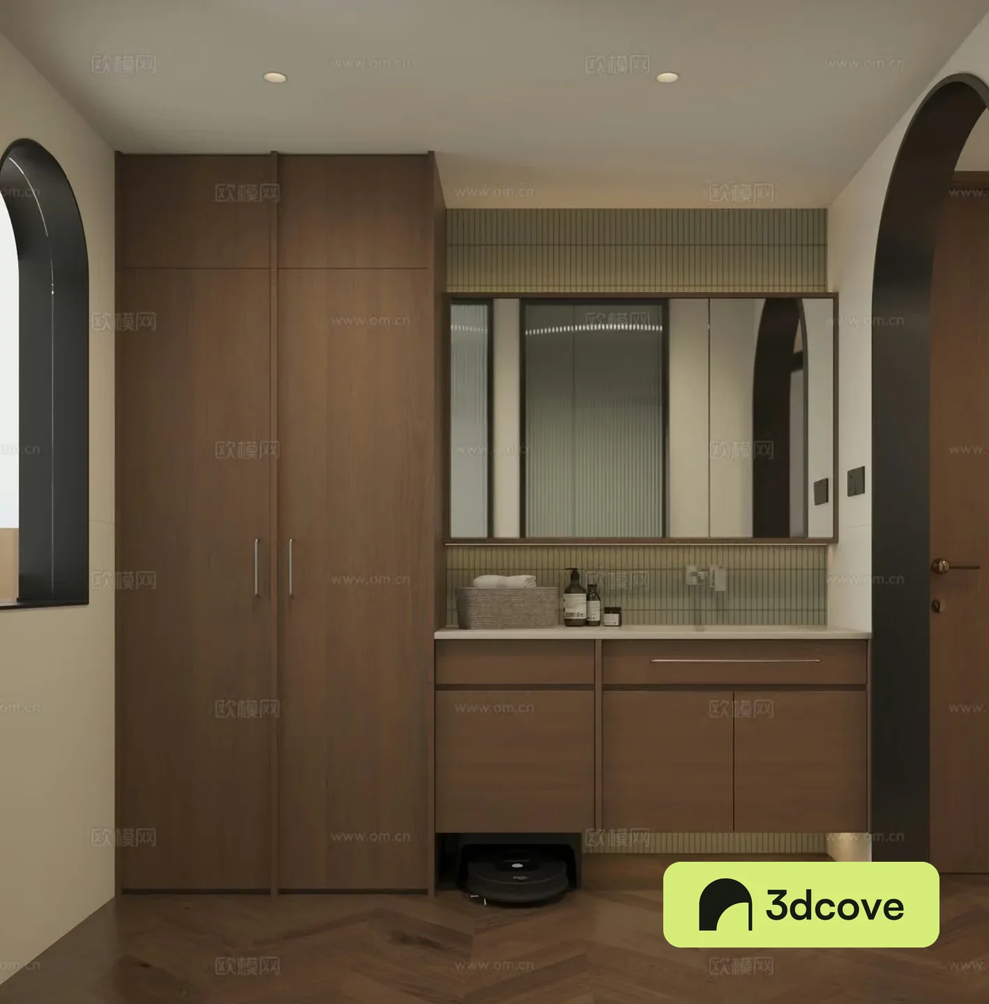 Middle-aged three-separated bathroom 3D model