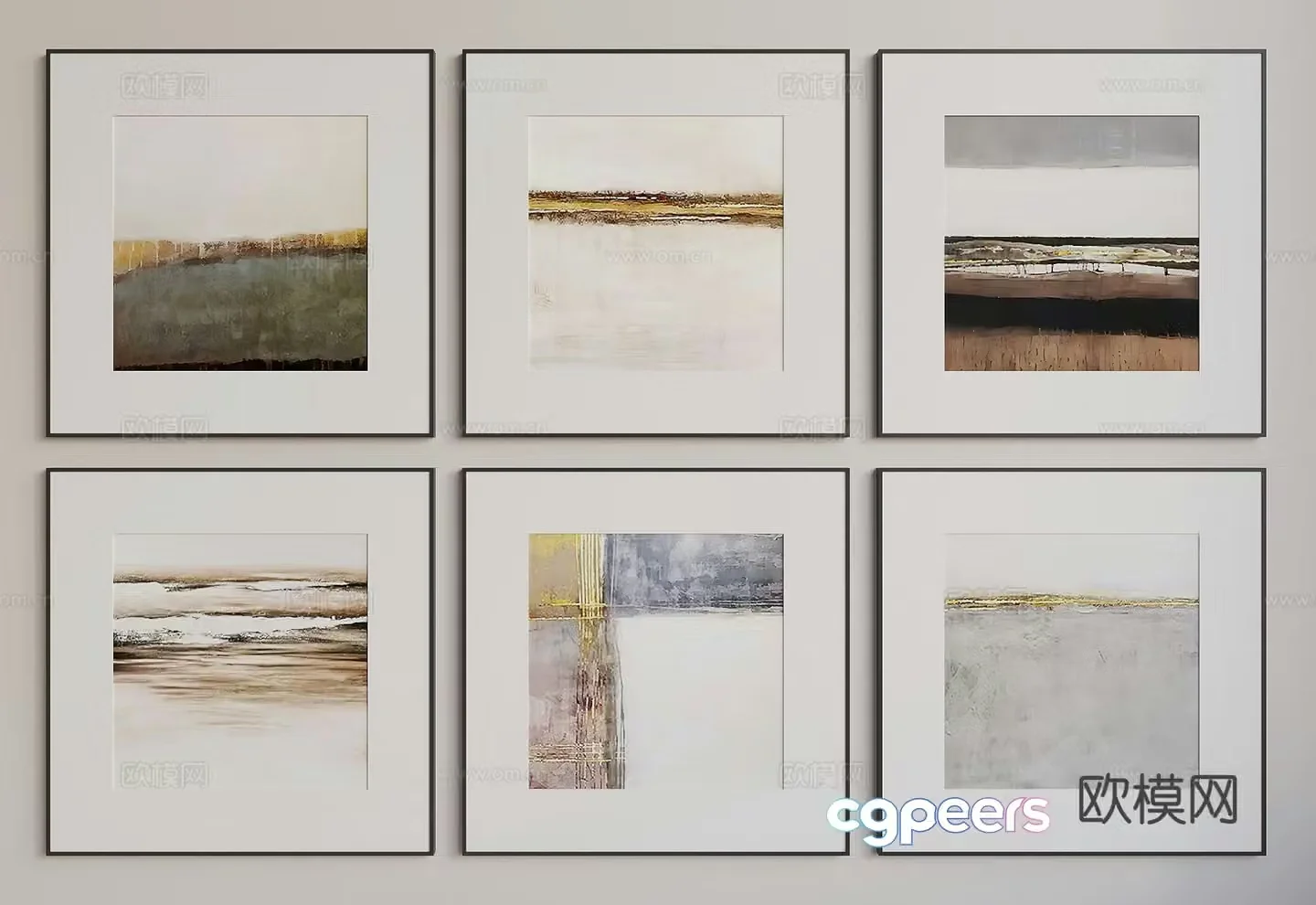 Wabi-sabi painting decorative painting hanging painting 3d model