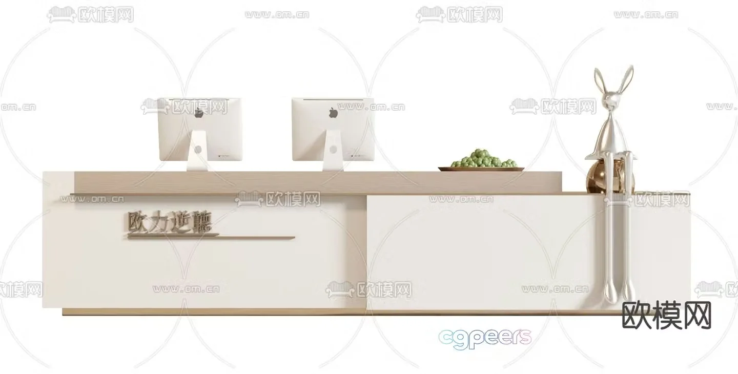 Modern reception desk 3d model