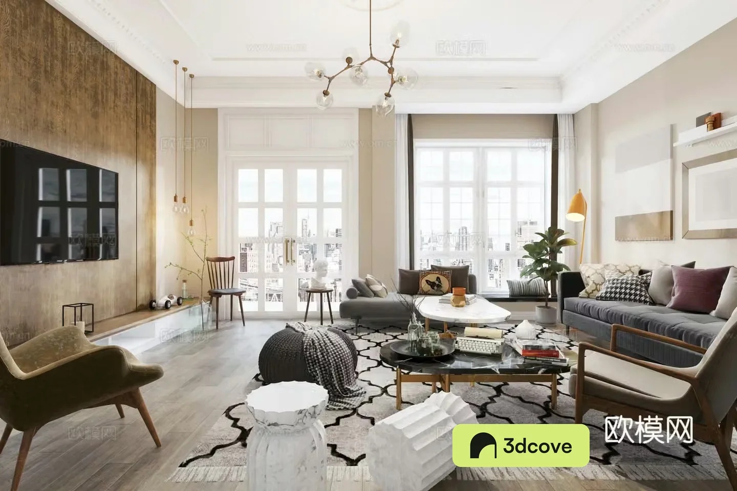 Simple European living room
