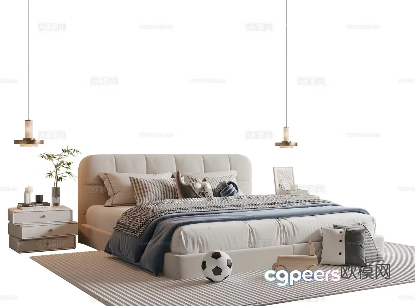 Modern children’s bed 3d model