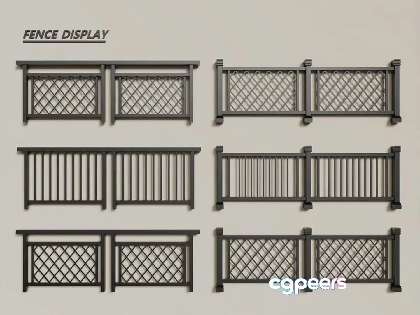 Fence Display 3D Model – 18321 – VRAY Render