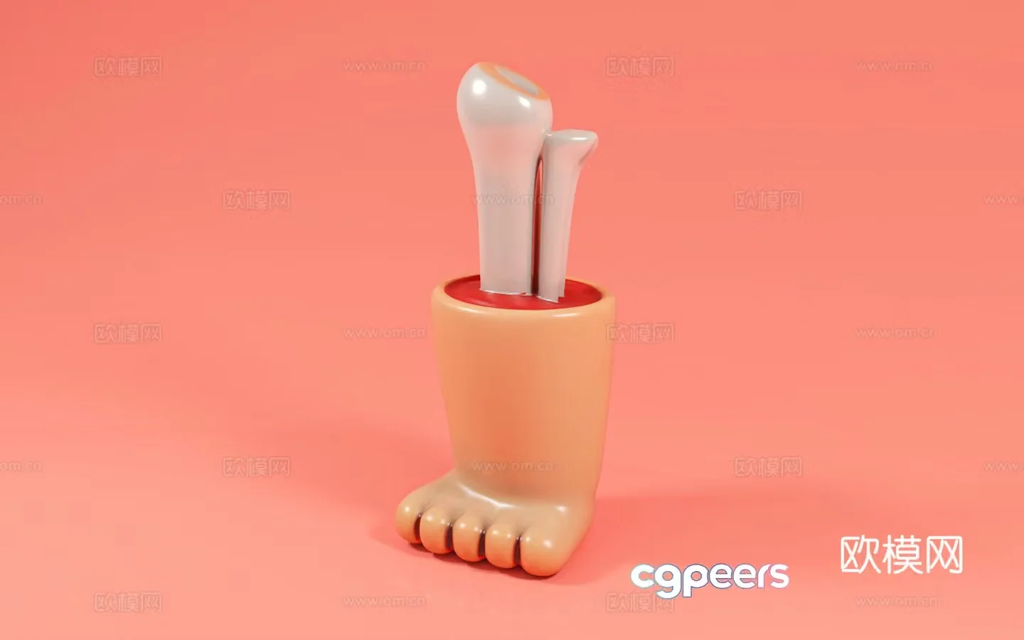 Cartoon style of limbs and legs Halloween cartoon image human body structure Q version organ popular science 3D model