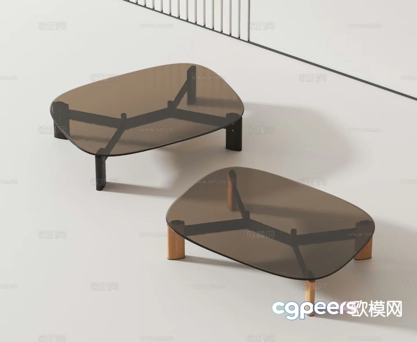 Modern glass coffee table 3d model