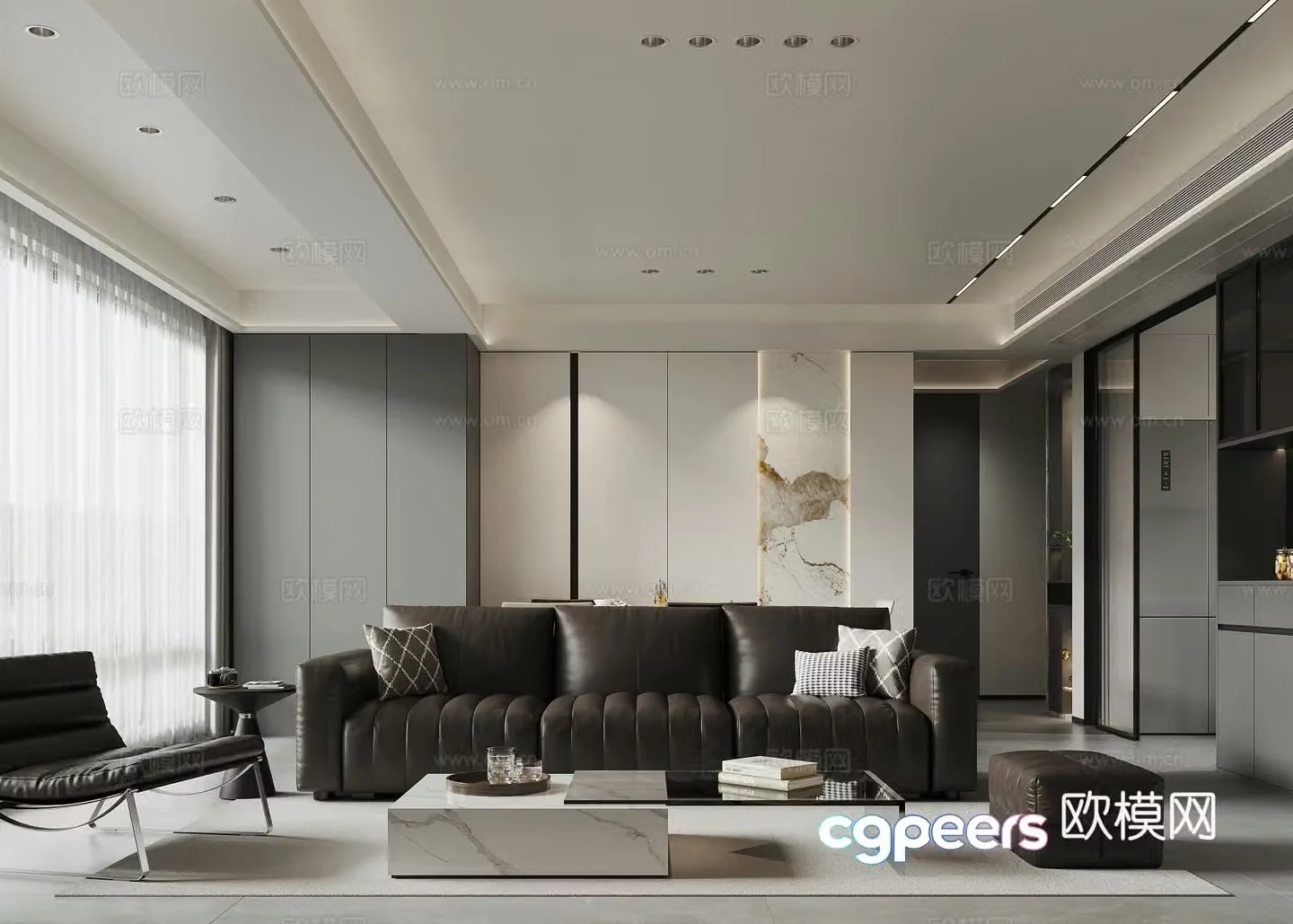 Modern living room 3d model