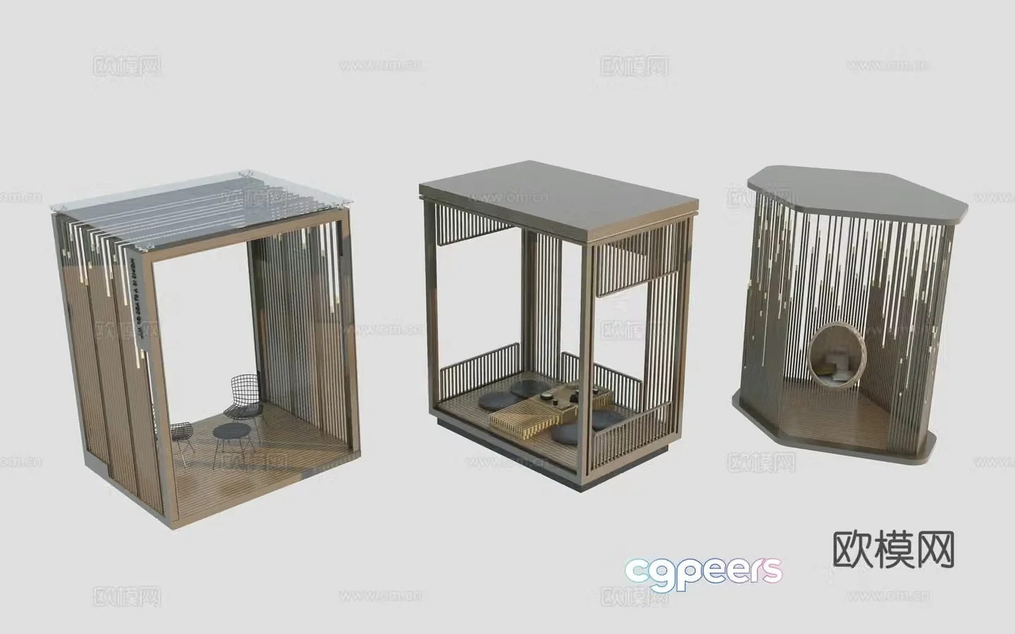 New Chinese style modern pavilion_tea pavilion_lightweight pavilion 3D model
