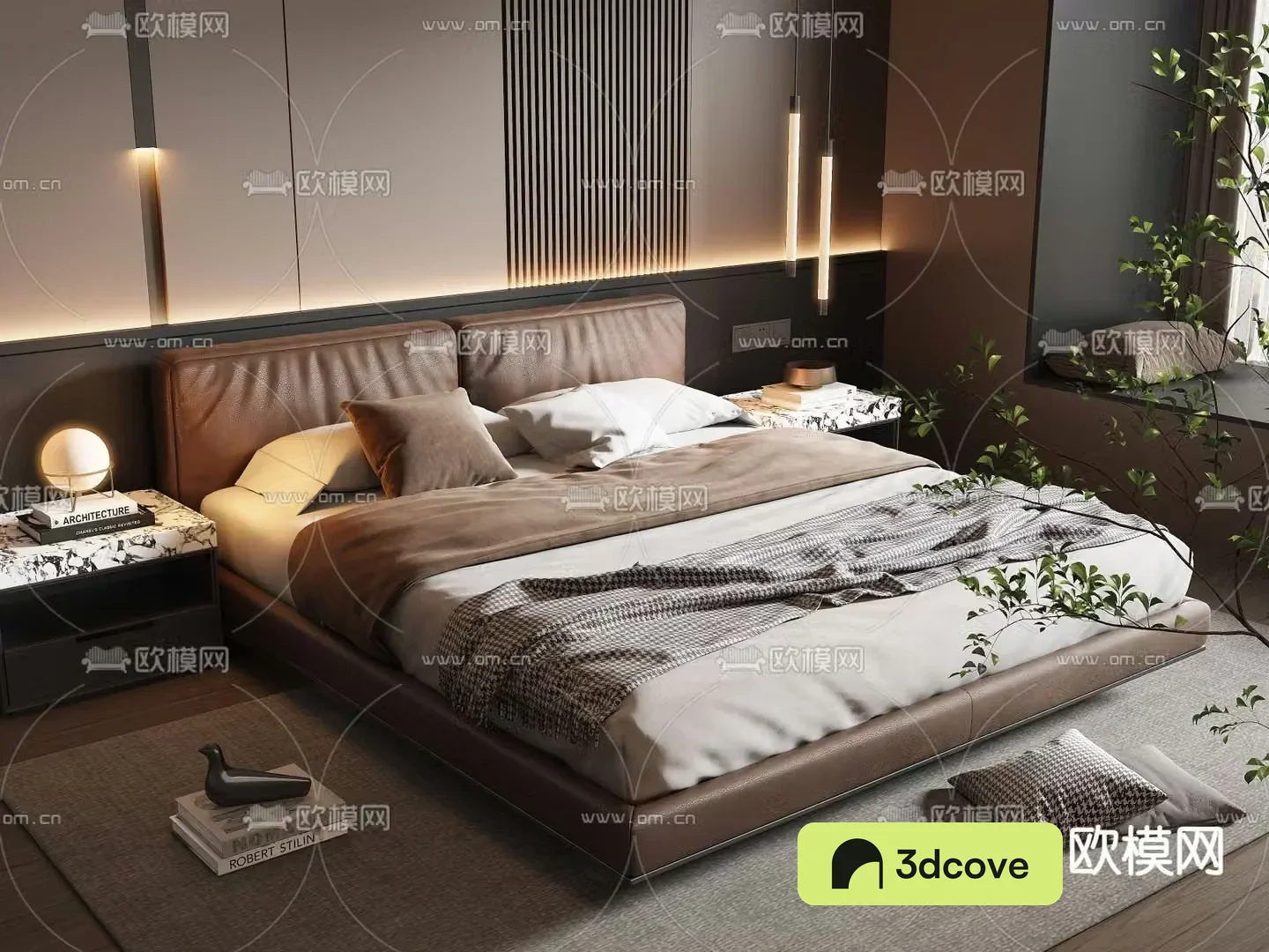Leather double bed