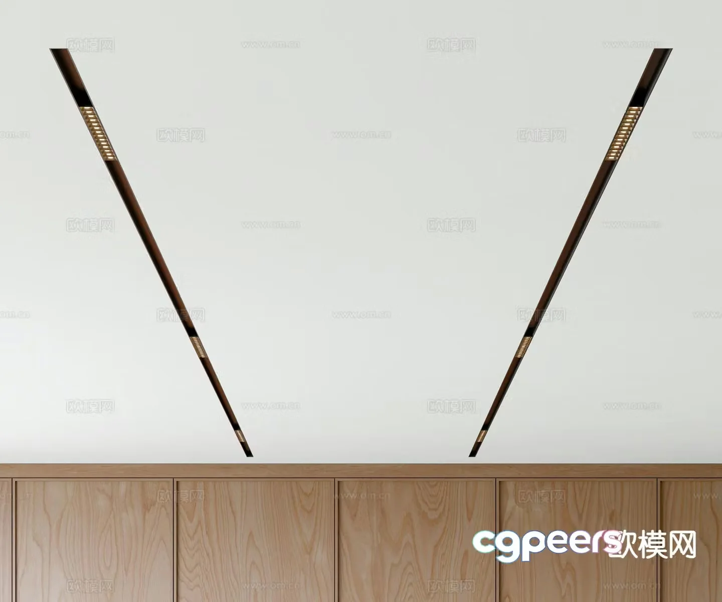 Modern track light recessed spotlight 3d model