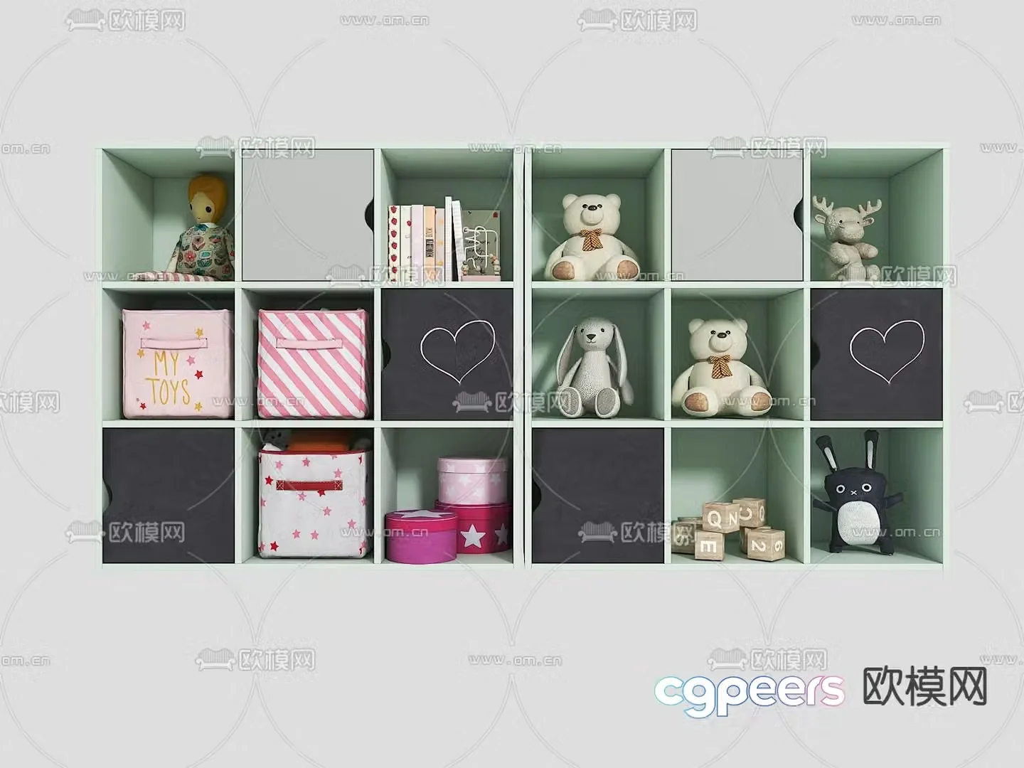 Modern toy cabinet toys 3d model