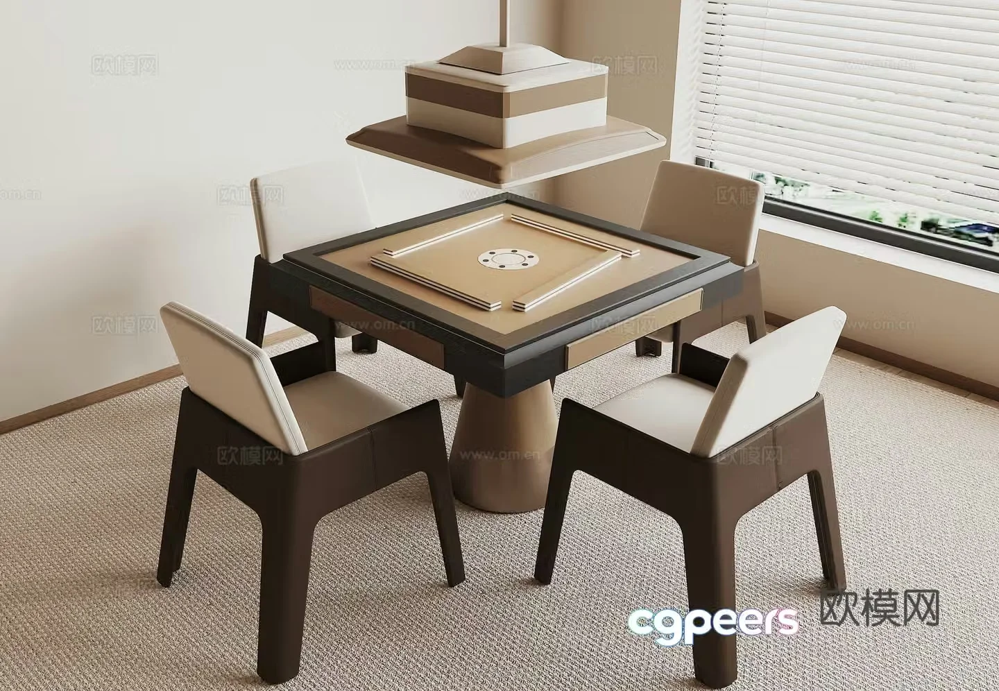 Modern mahjong table 3d model