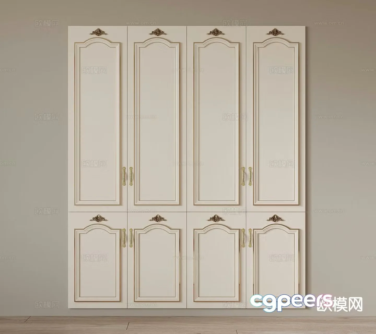 French cabinet door carved cabinet door glass cabinet door 3D model