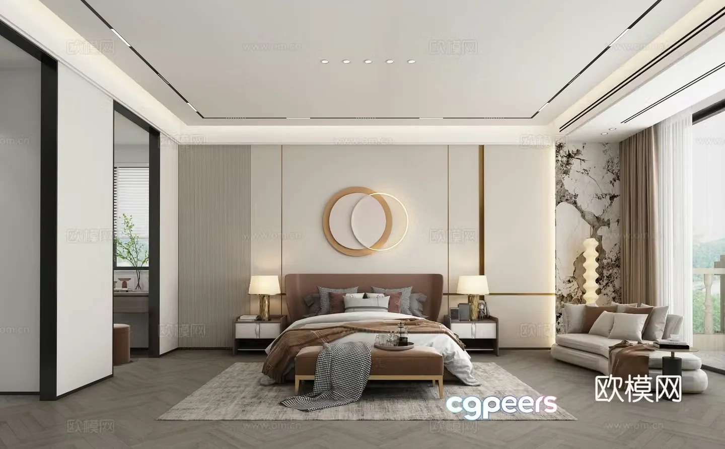 Modern master bedroom 3d model