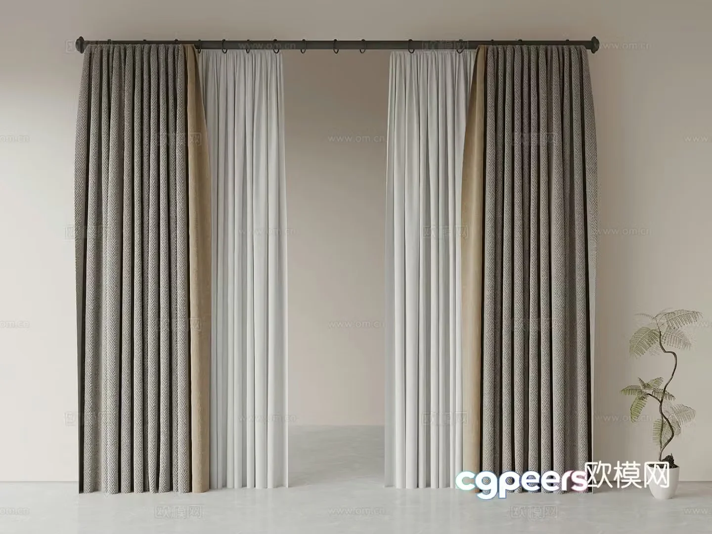 Universal curtain curtain 3d model