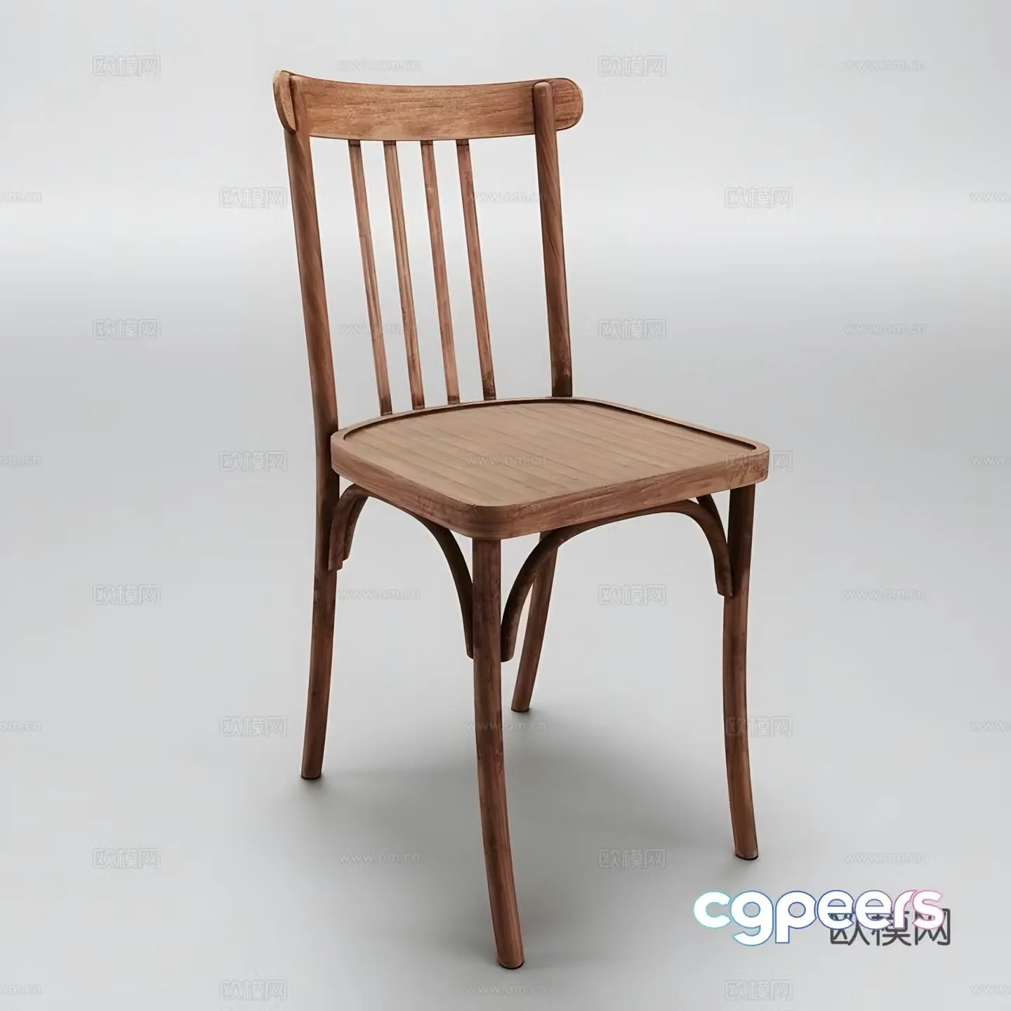 Log style dining chair chair 3d model