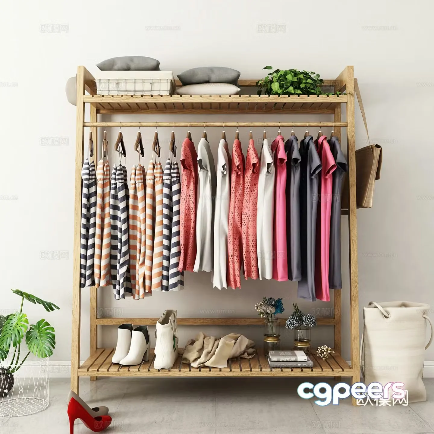 Modern clothes hanger clothing accessories 3d model