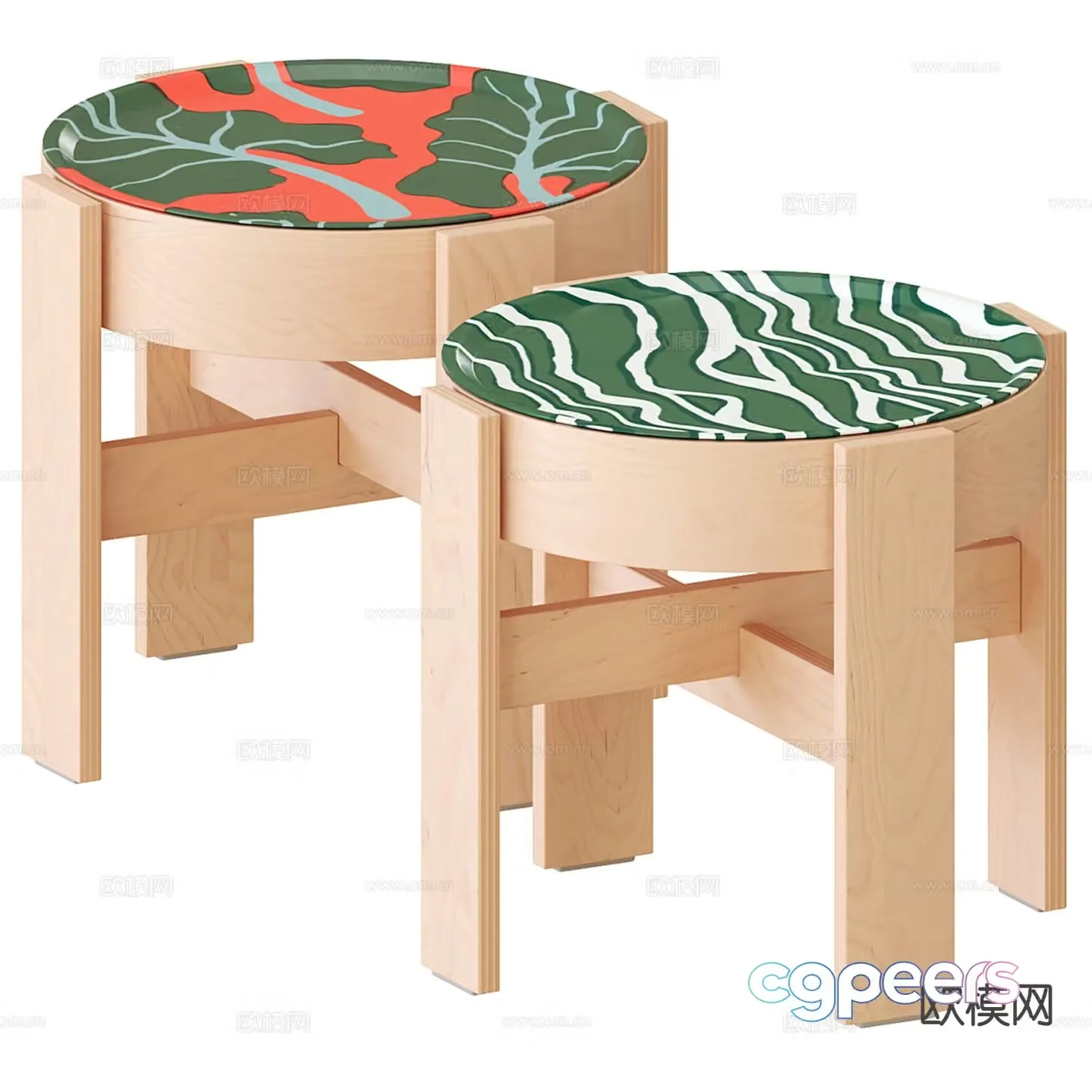 Modern children’s side table round table d model