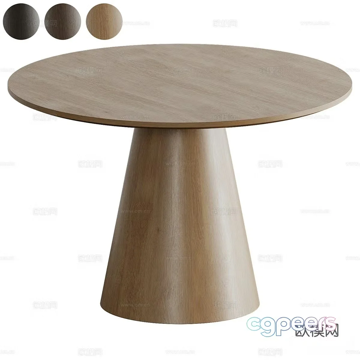 Modern round dining table 3d model