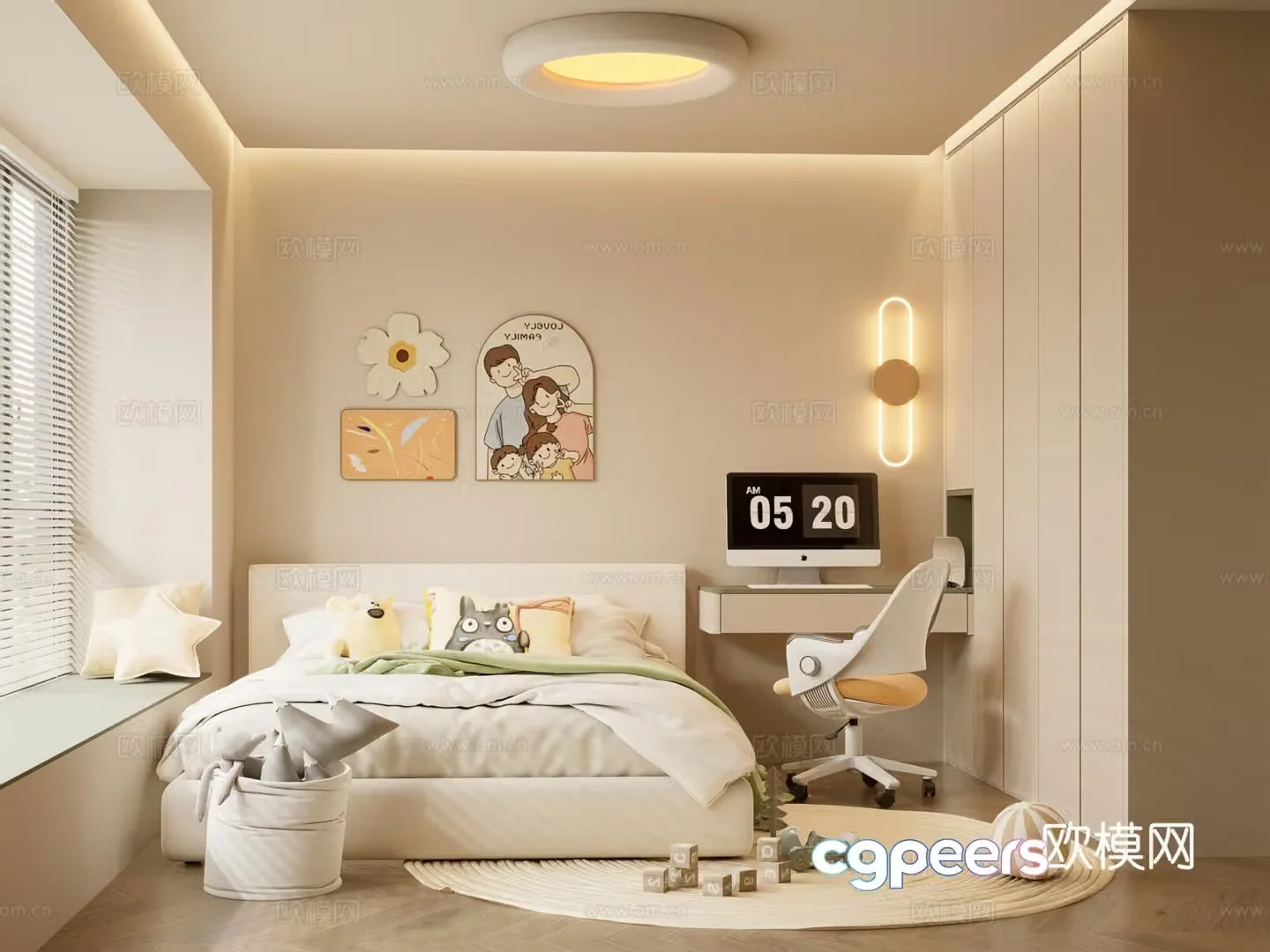 Creamy children’s room second bedroom 3D model