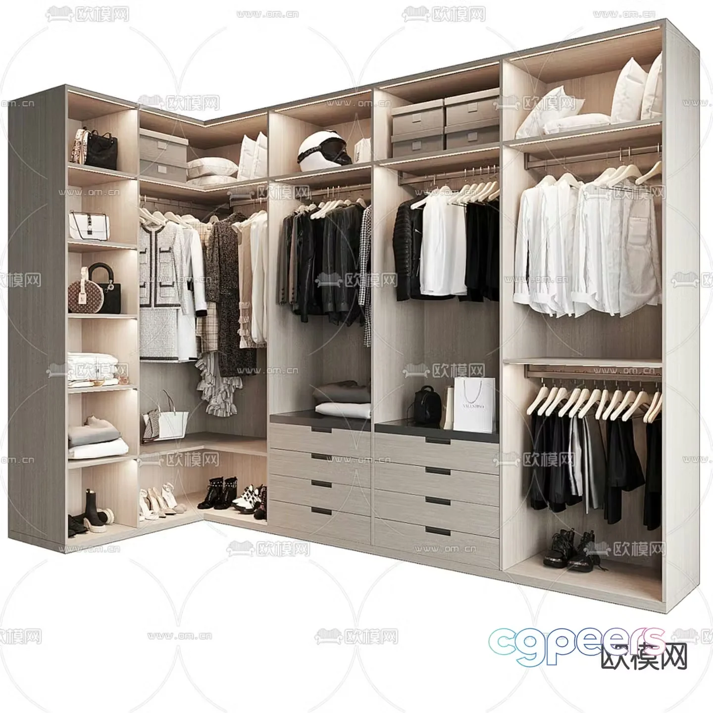 Doorless wardrobe 3d model