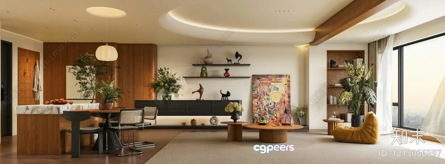 Modern Living Room 3D Model – 20355 – VRAY Render