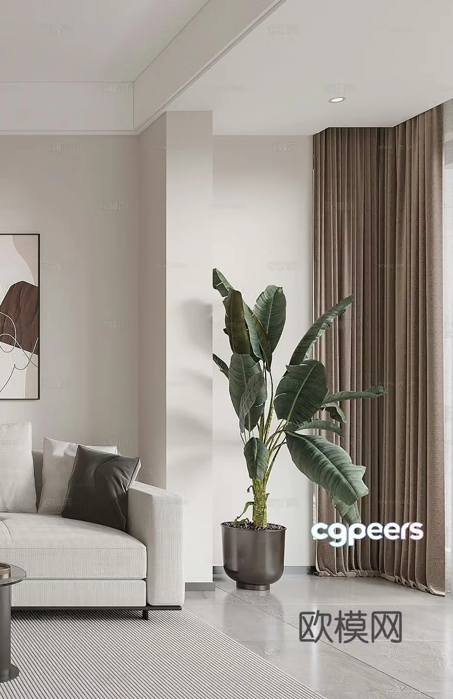 Modern potted plants vases evergreen ornaments decorations simple green plants plants G63d model