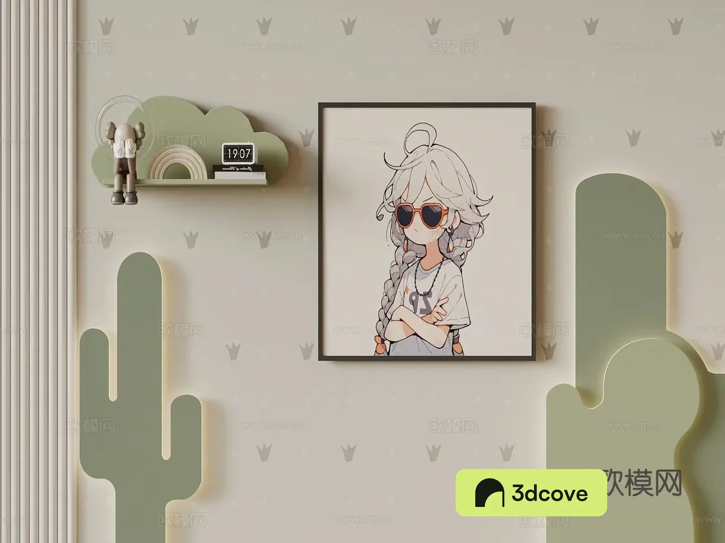 Modern children’s pendant cartoon drawing children’s background wall