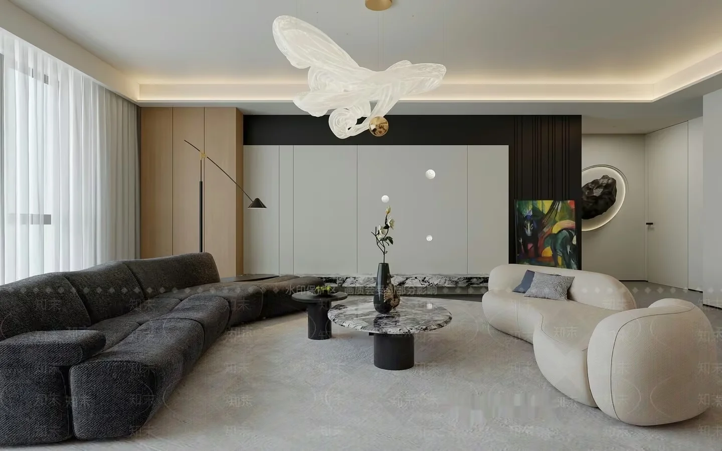 Modern Living Room 3D Model – 17286 – VRAY Render