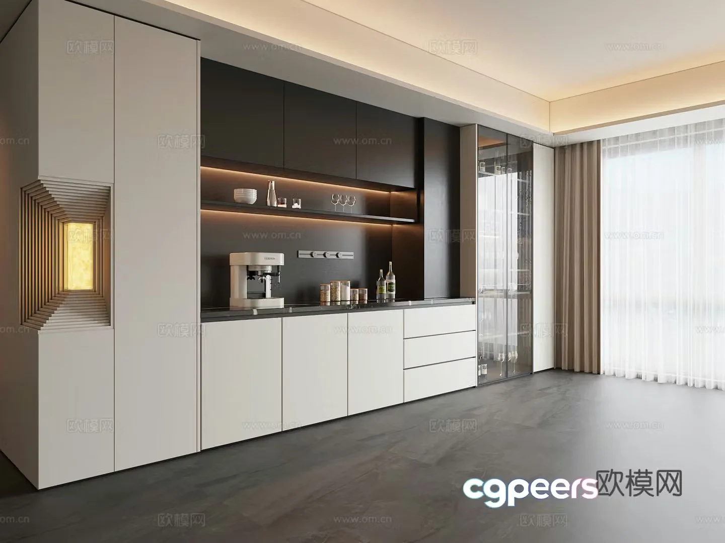 Modern corner sideboard 3D model