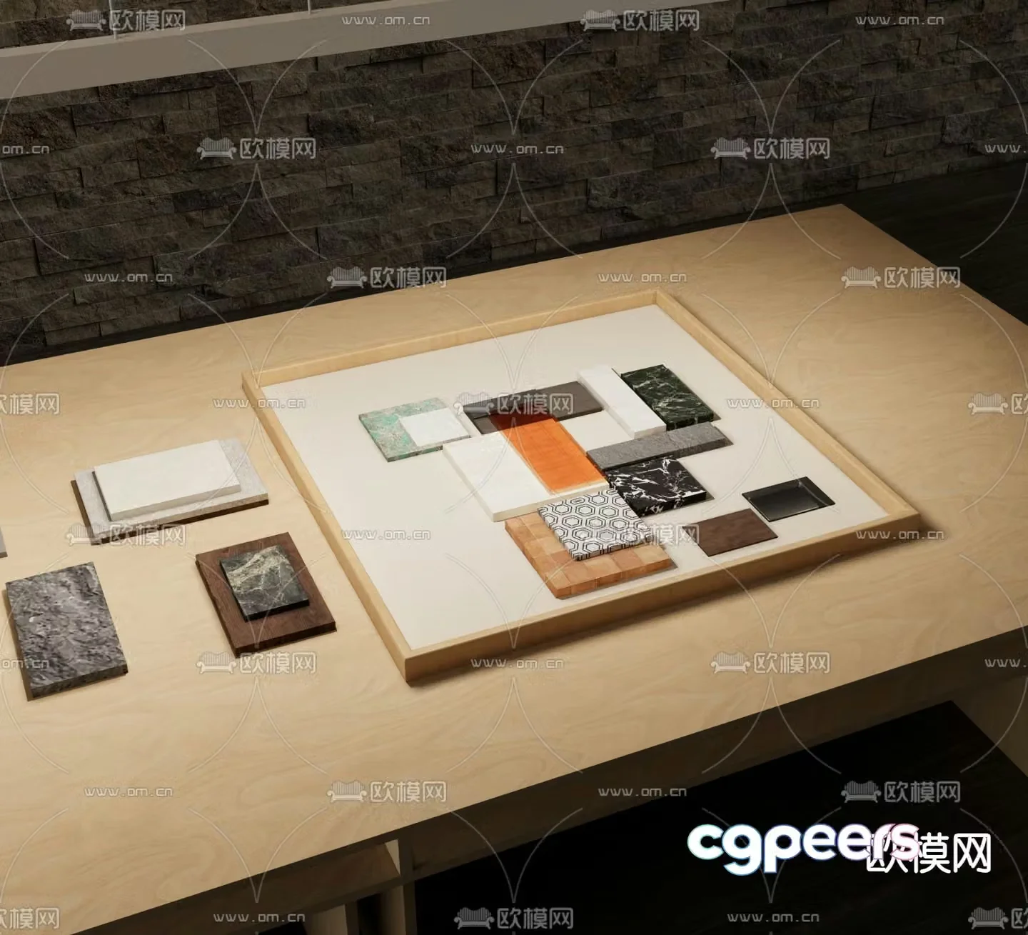 Material box decorative material box office decoration 3d model
